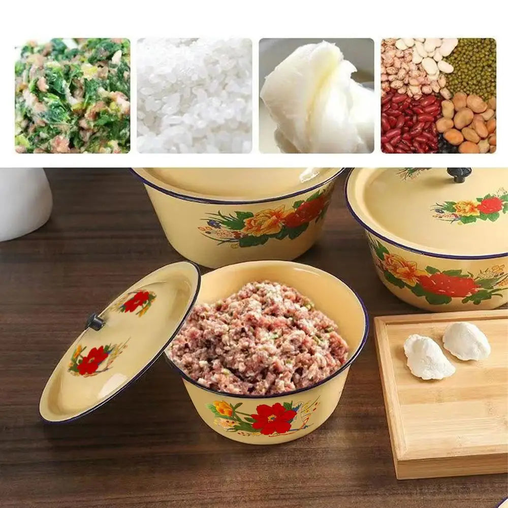 Bowl Enamel Bowls Enamelware Basin Soup Salad Serving