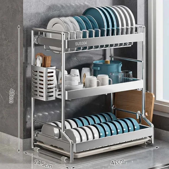 Dish Drainer Storage Organization Stainless Steels Drainer Dishes