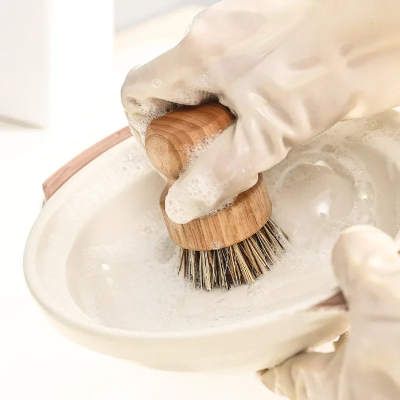 Wooden Dish Brush Natural Sisal Coconut Durable Cleaning