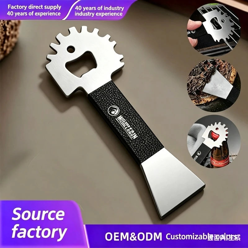 Stainless Steel Grill Cleaning Scraper Fit Charcoal Gas