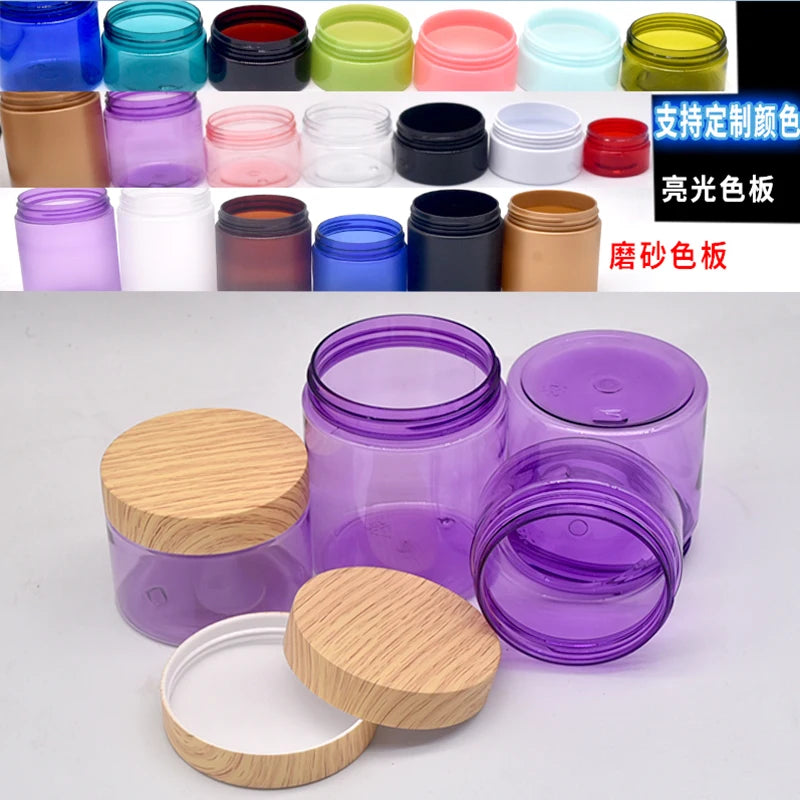 New100/120/150/200g/250g Pet Cream Jar Imitation Wood Grain Lid