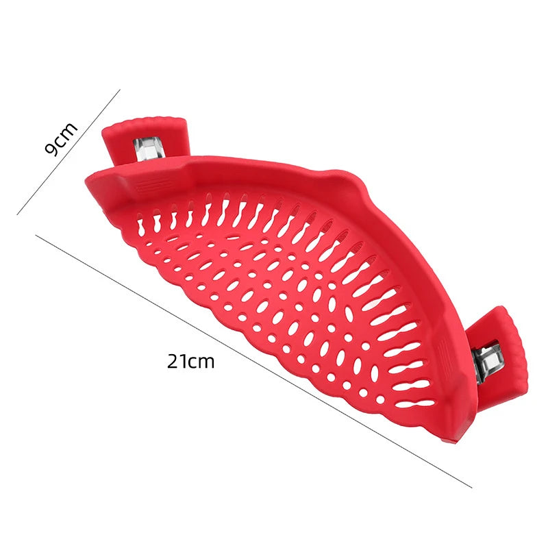 Pasta Fruit Vegetable Colander Silicone Clip-On Pan Pot