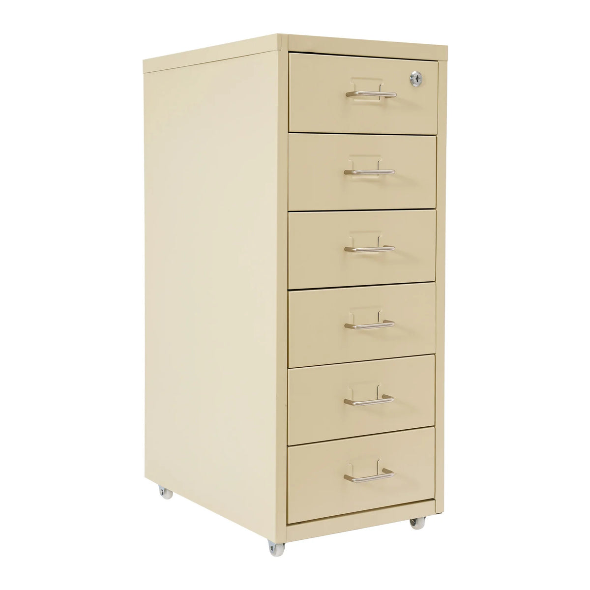 Lockable Rolling Metal File Cabinet 6-Drawer Office Document