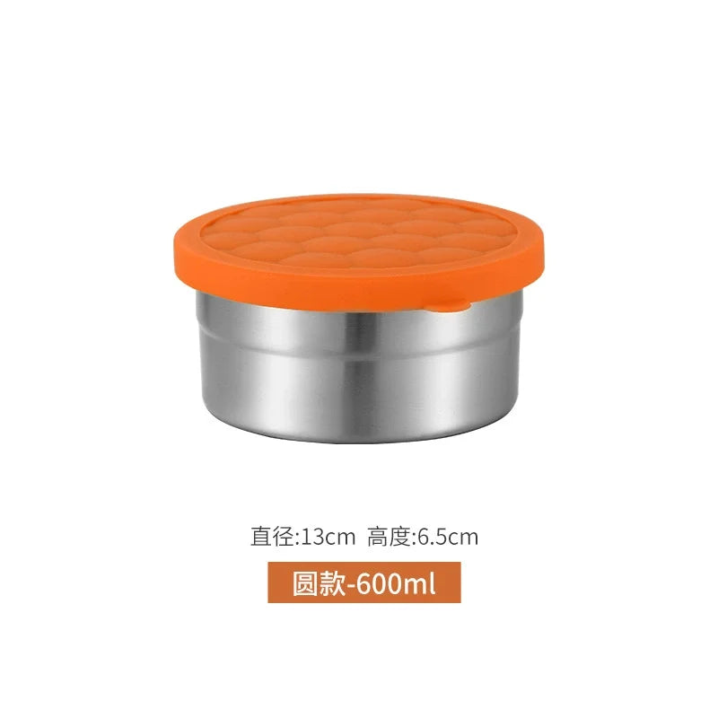 Stainless Steel Food Storage Box Silicone Lid Lunch