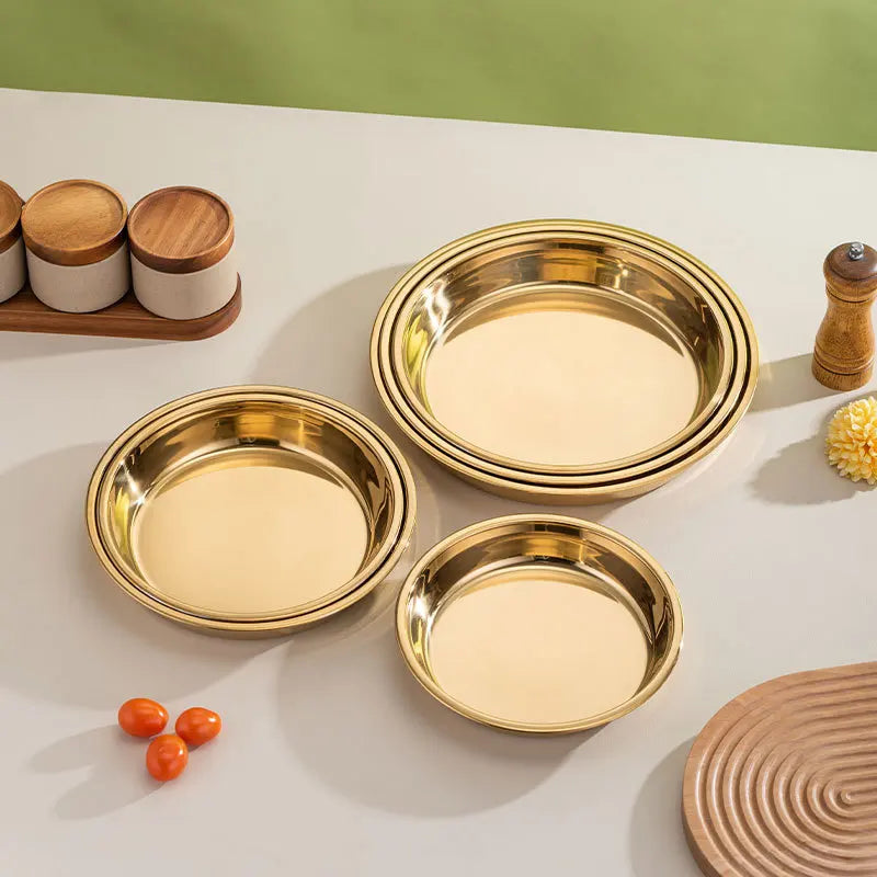 Food Grade Minimalist Gold Stainless Steel Dish Tray