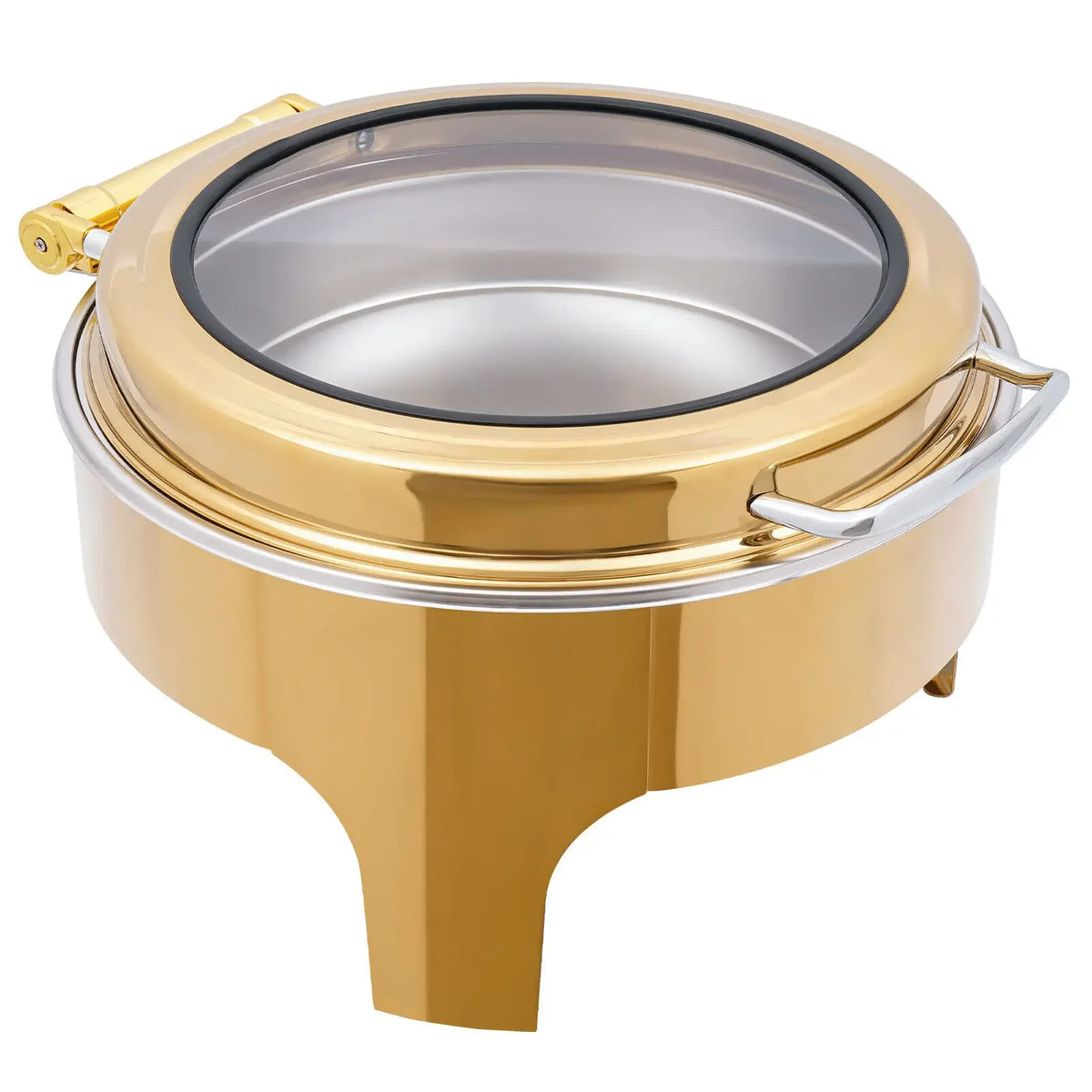 Gold 6l Stainless Steel Round Big Glass Window