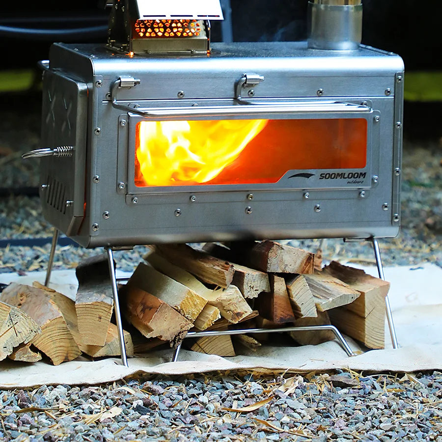 Soomloom Stainless Steel Firewood Stove Side Shelf Firewood