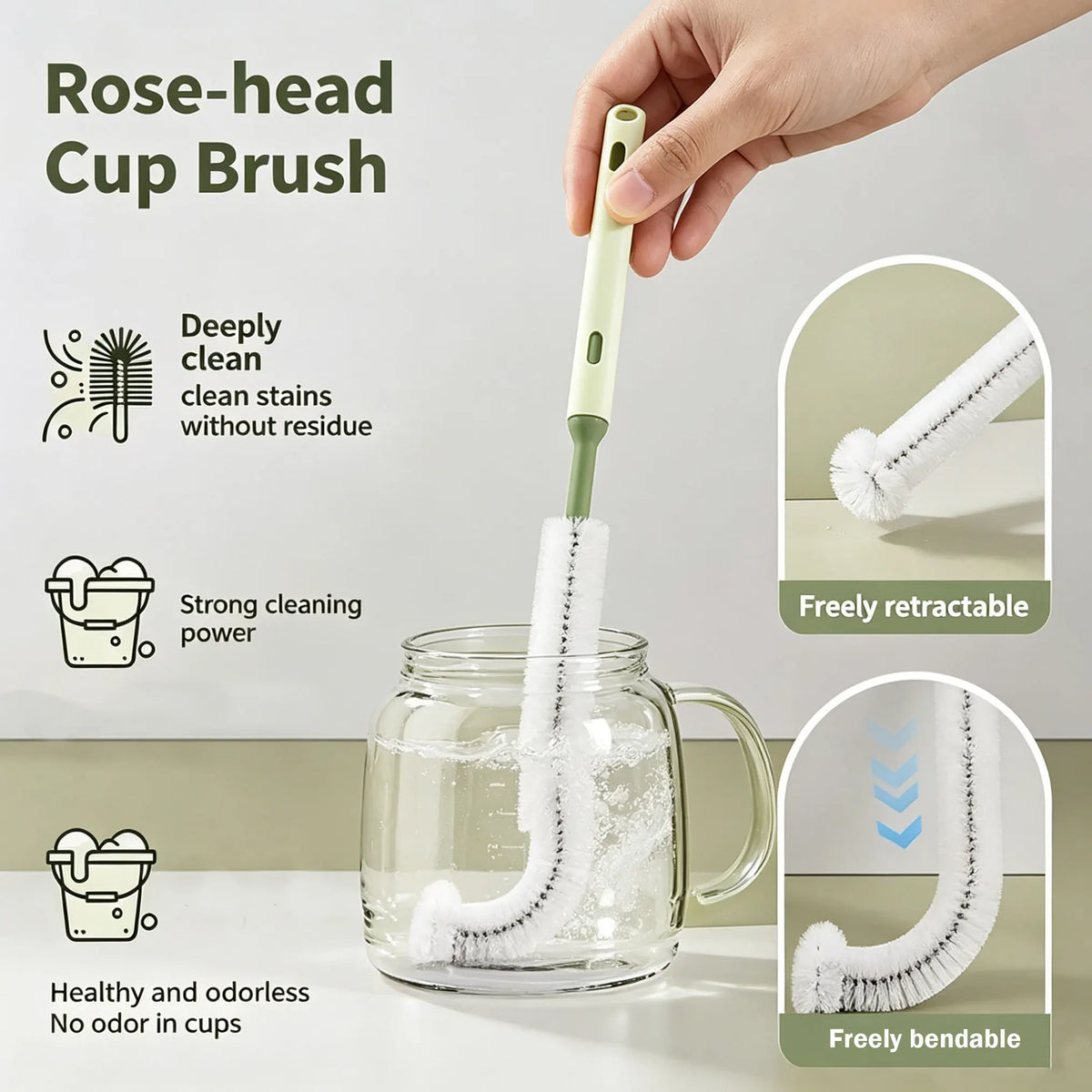 1/2pc Milk Bottle Brush Cup Scrubber Glass Cleaner