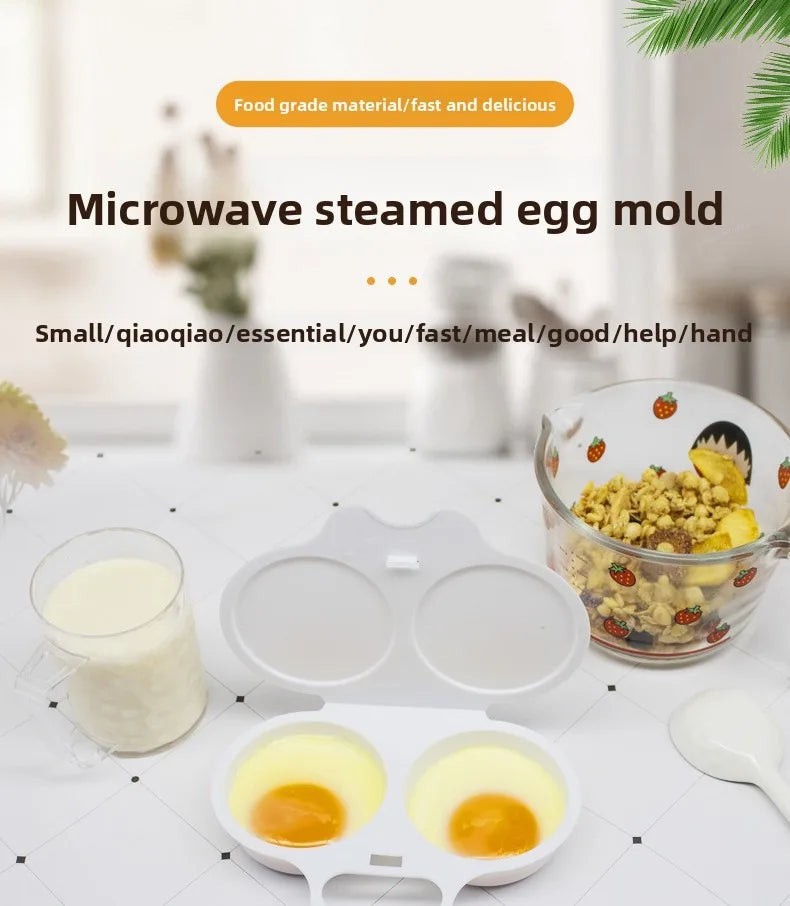 Food Grades Plastic Microwave Cooking Eggs Steamer Convenient
