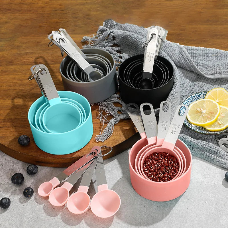 8pcs Measuring Cups & Spoons Stackable Nesting Measure