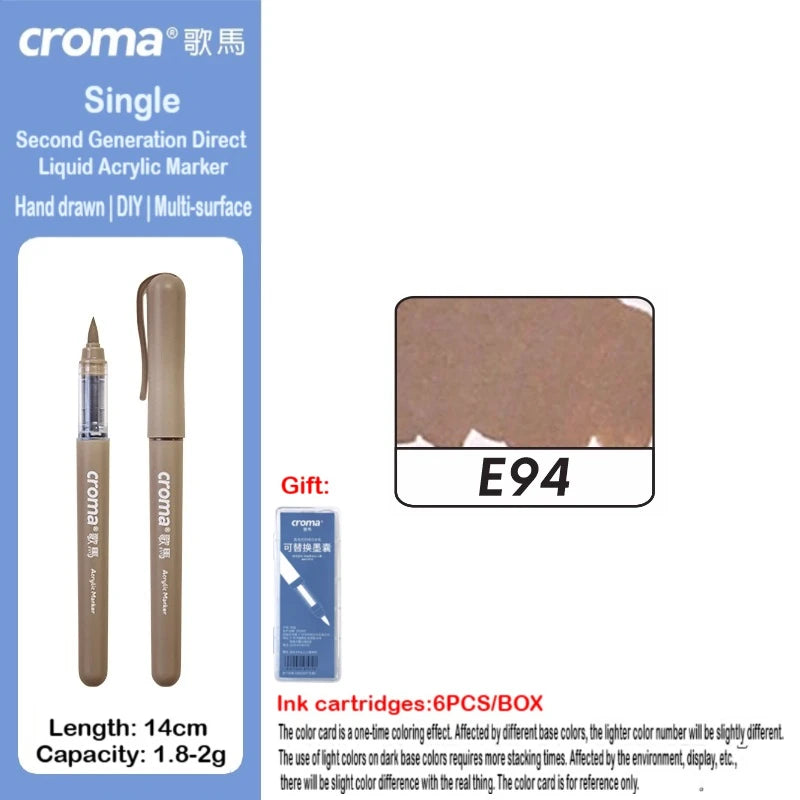 Croma 160/1 Colors Refillable Direct Liquid Acrylic Marker