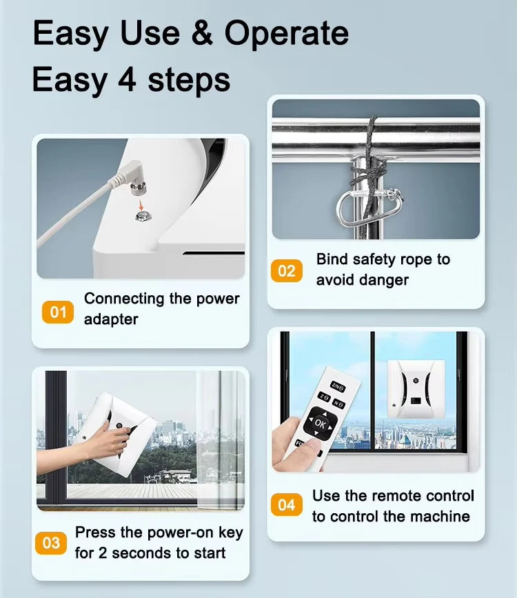 Clearance Robot Window Cleaner Fall Protection Remote Control