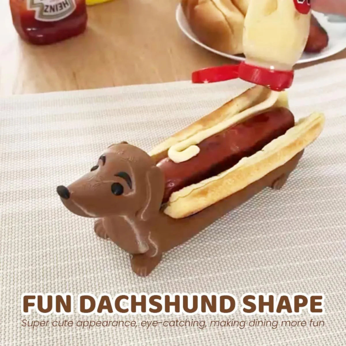 Lovely Funny Dachshund Dinner Plate Cute Shaped Sandwiches