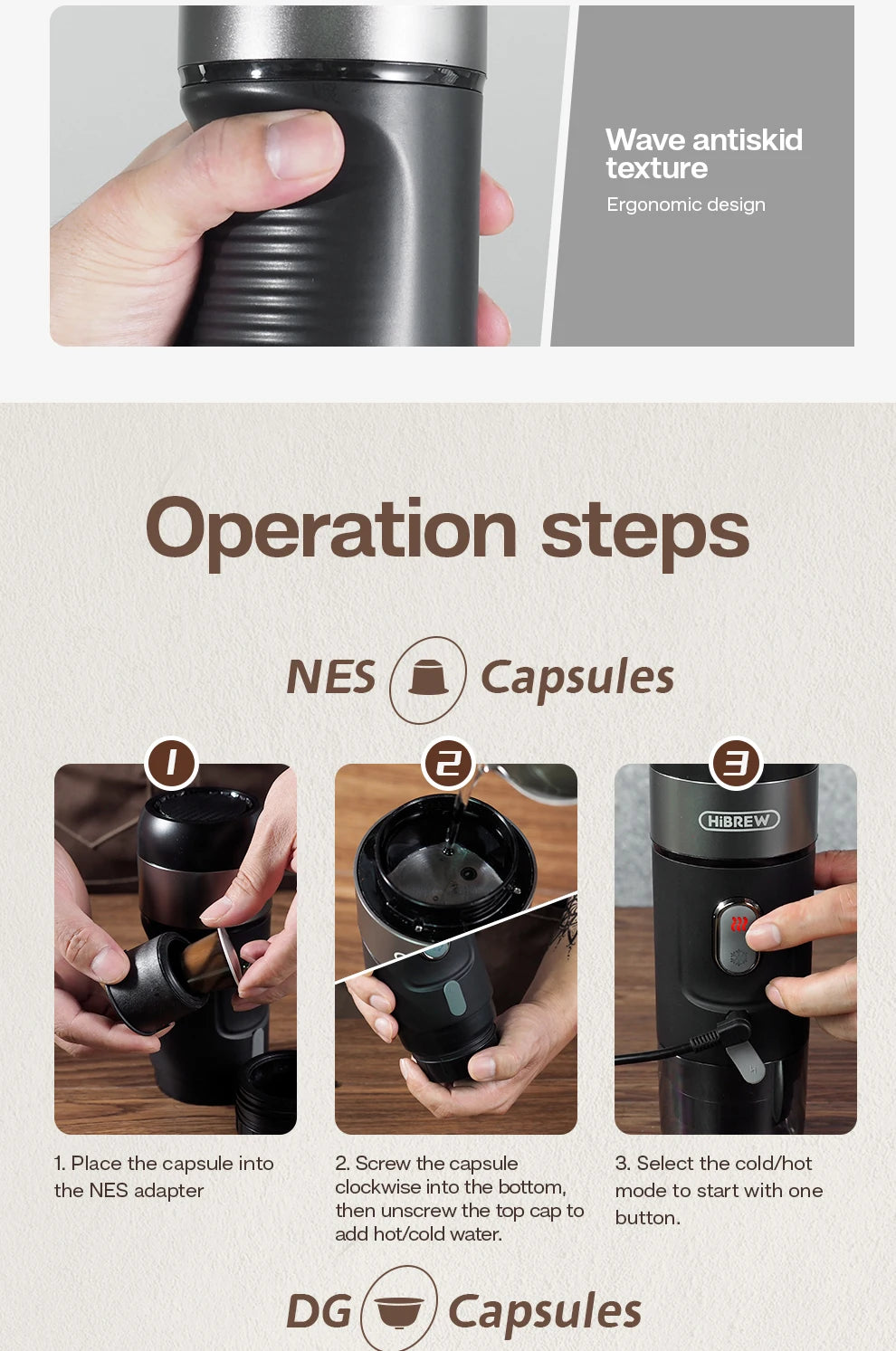 Hibrew Coffee Machine Expresso Coffee Maker Fit Nexpresso
