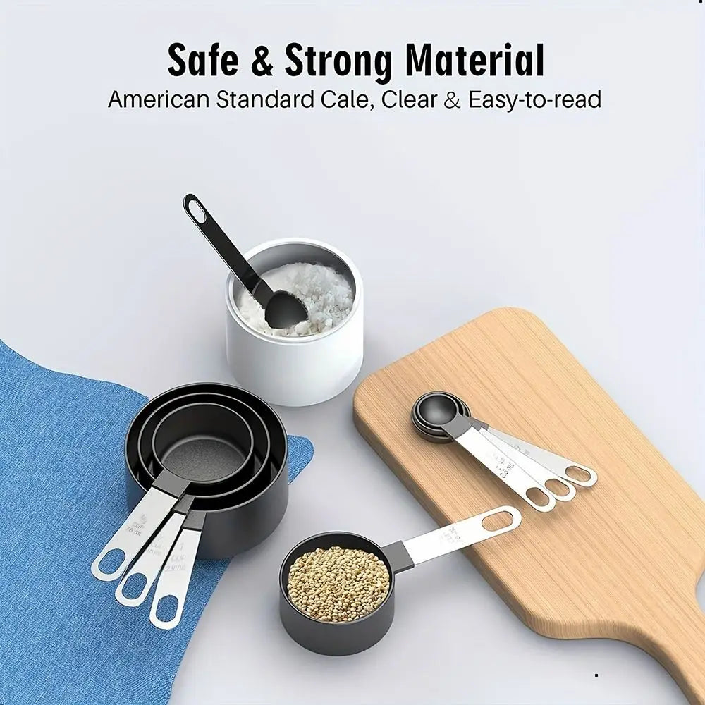 8pcs/Set Stainless Steel Handle Measuring Cups Measuring