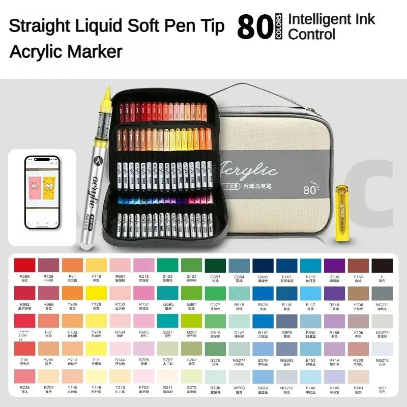 Grasp 120/1 Colors Acrylic Markers Brush Pens Fabric