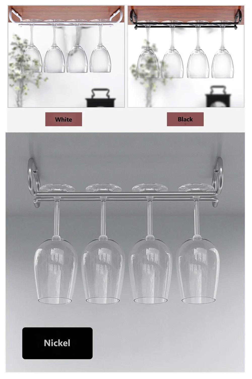 Iron Wall Mount Wine Glass Rack Hanging Wine