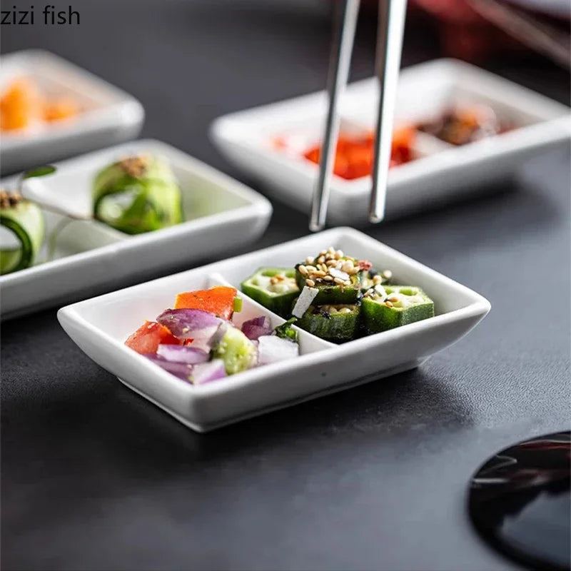 White Ceramic Seasoning Dish Sushi Dish Soy Sauce