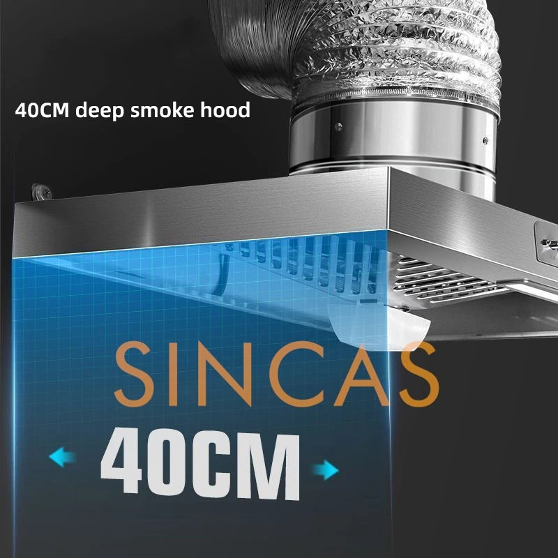 Stainless Steel Range Hood Lighting Easy-Install Exhaust Fan