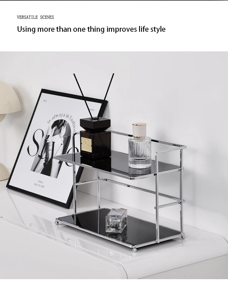 1pc Double-Layer Desktop Storage Rack Acrylic Organizer Cup