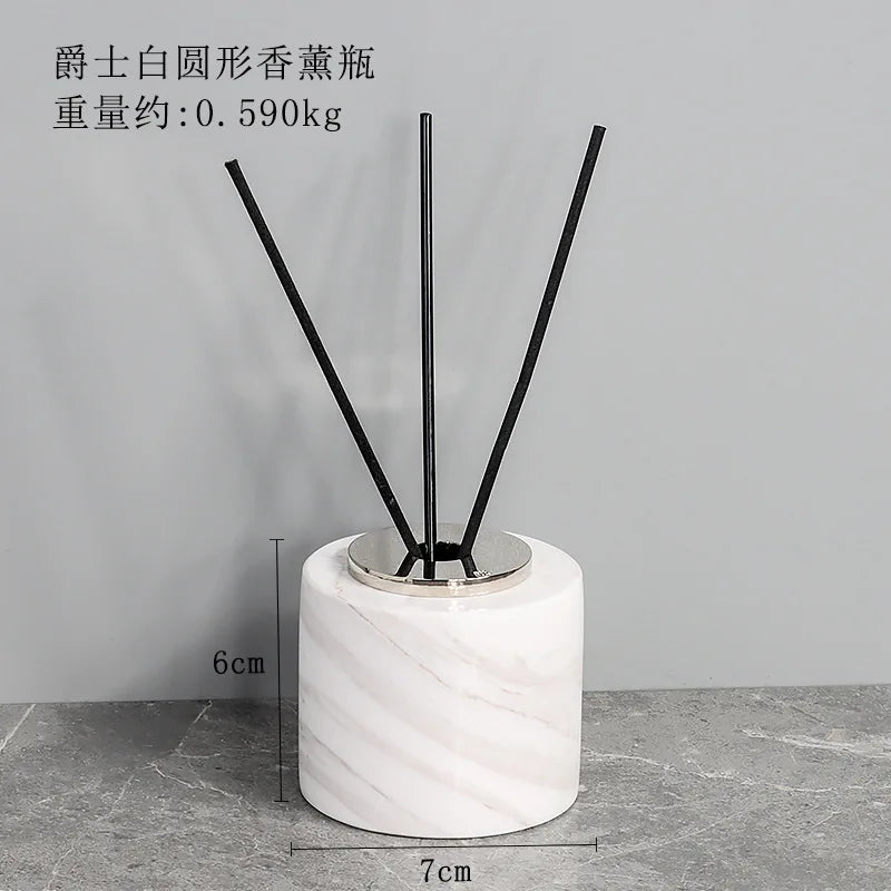 1pc White Natural Marble Bathroom Luxury Soap Dispenser