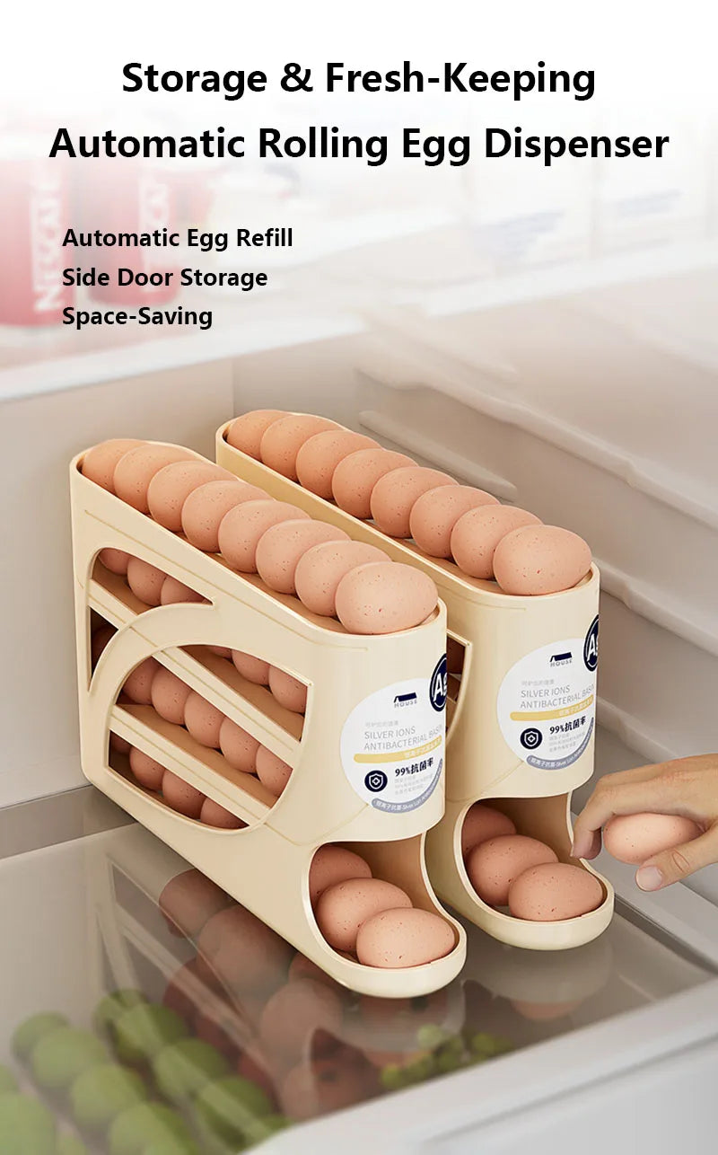 3-Tier Refrigerator Egg Storage Box Side Door Storage