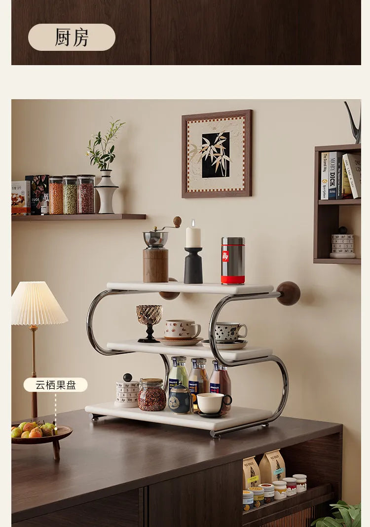 Spice Rack Trinket Shelf Display Wooden Stand Display