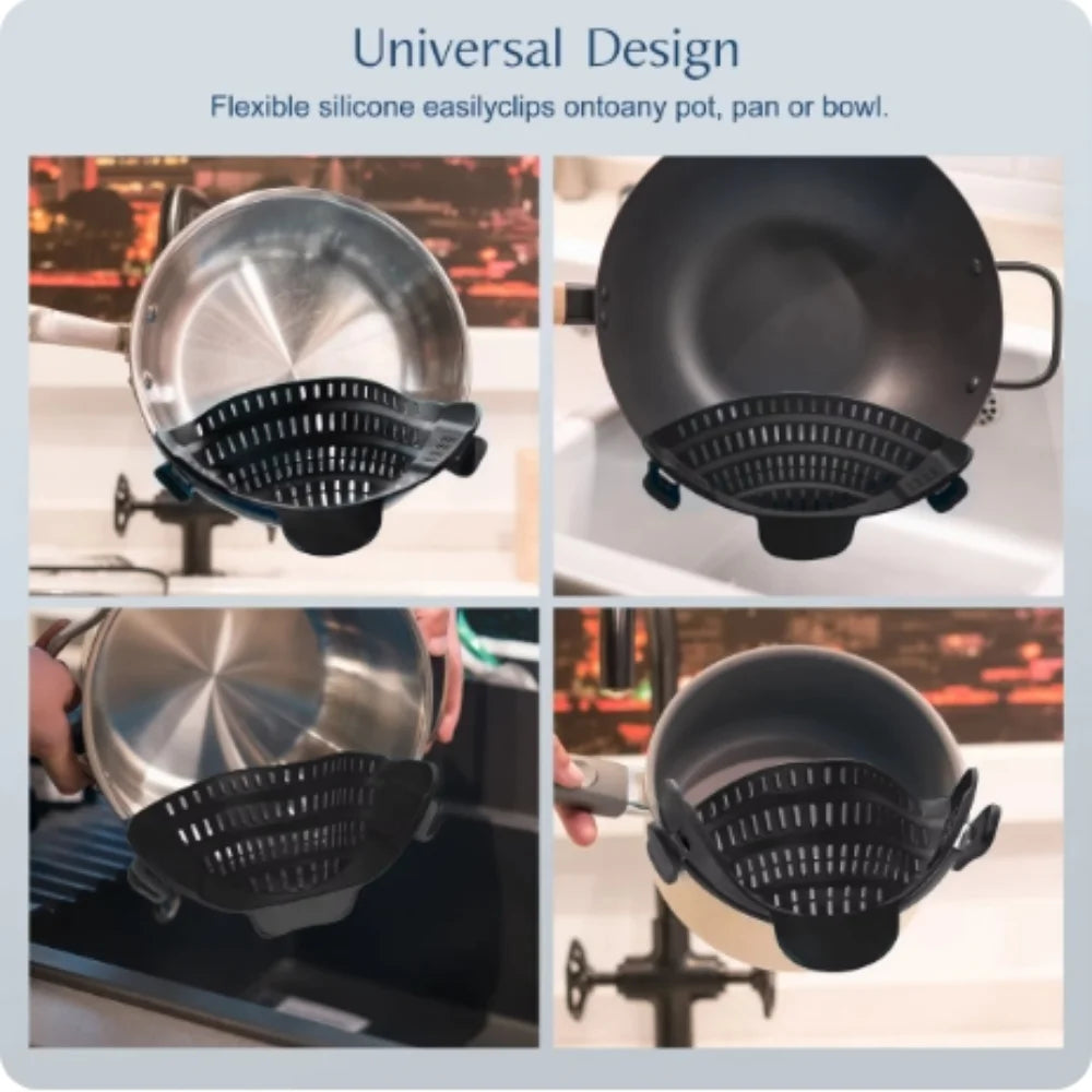 1pc Adjustable Silicone Clip On Strainer Pots Pot