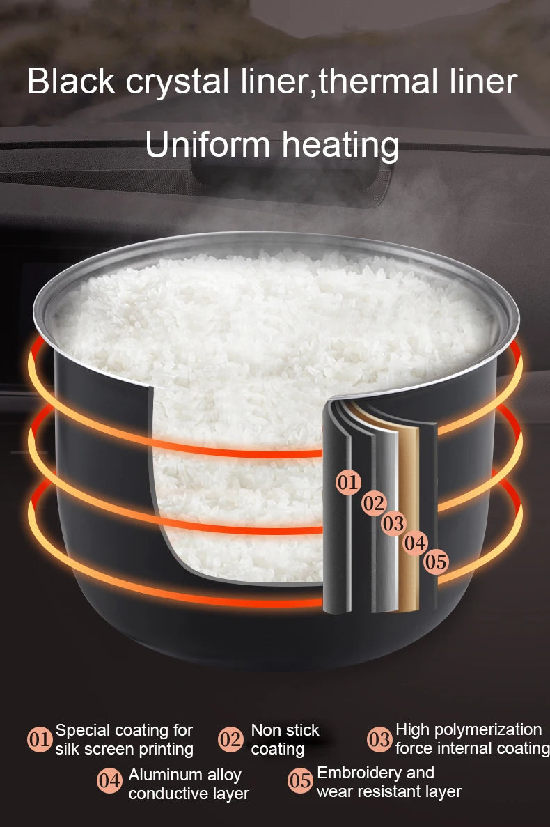 12v/24v Electric Pressure Cooking Pot Car Truck Smart