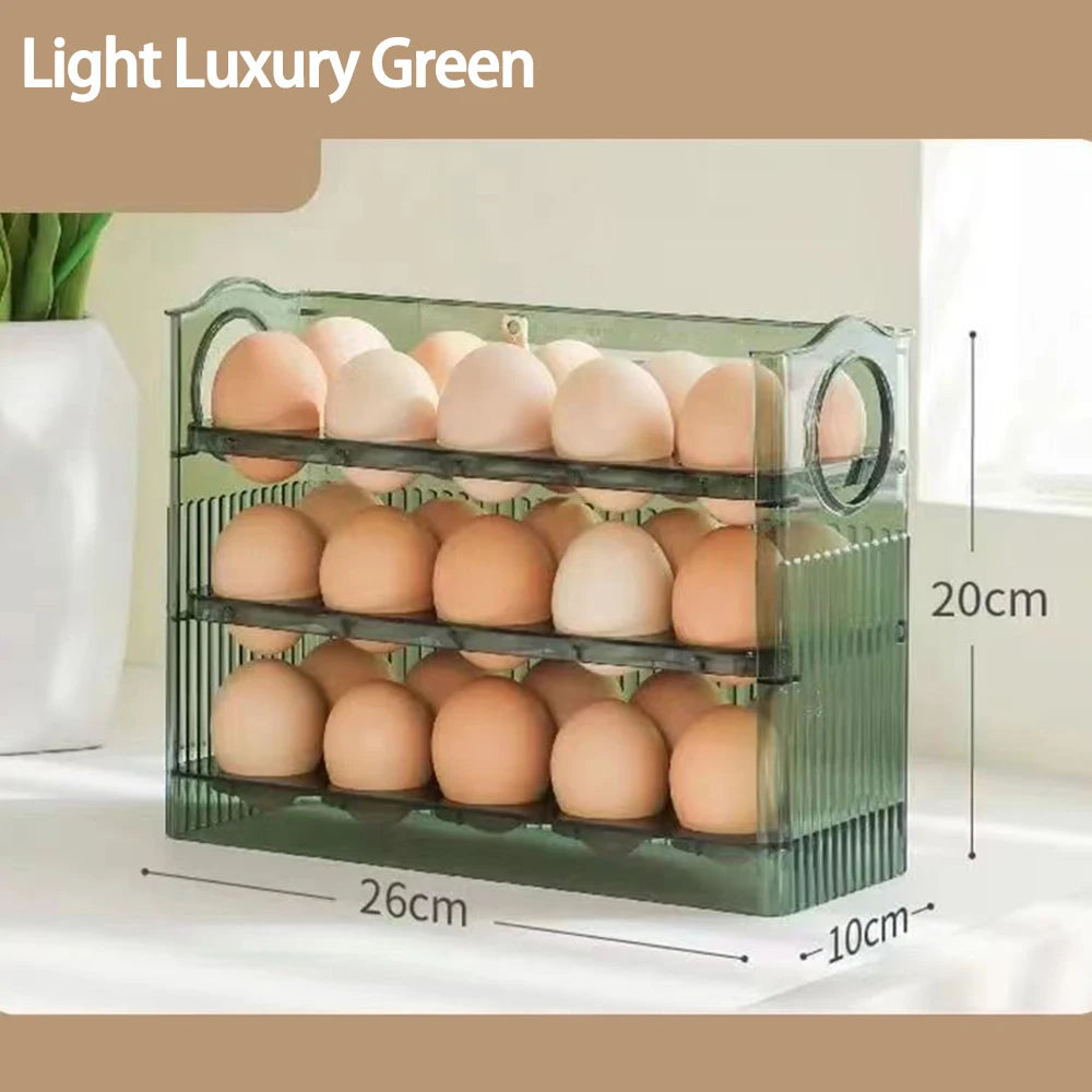 Three-Layer Flippable Egg Holder 30 Eggs Egg Storage