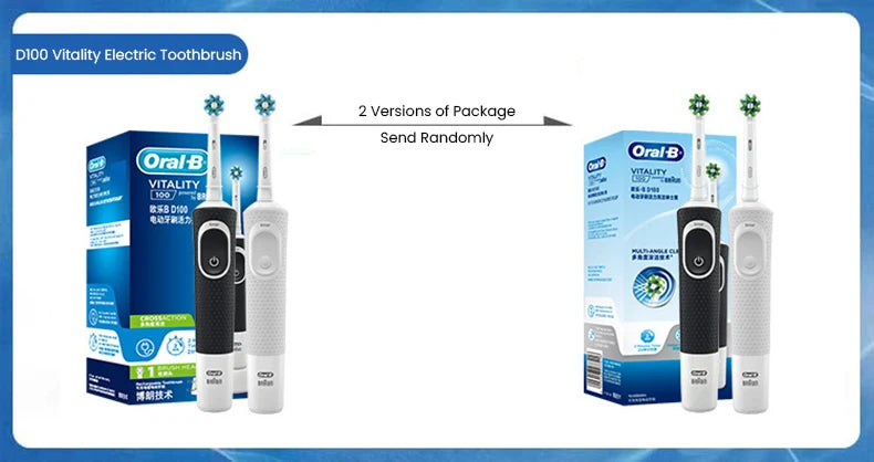 Oral D100 Electronic Toothbrush Adult Rechargeable Cross Action