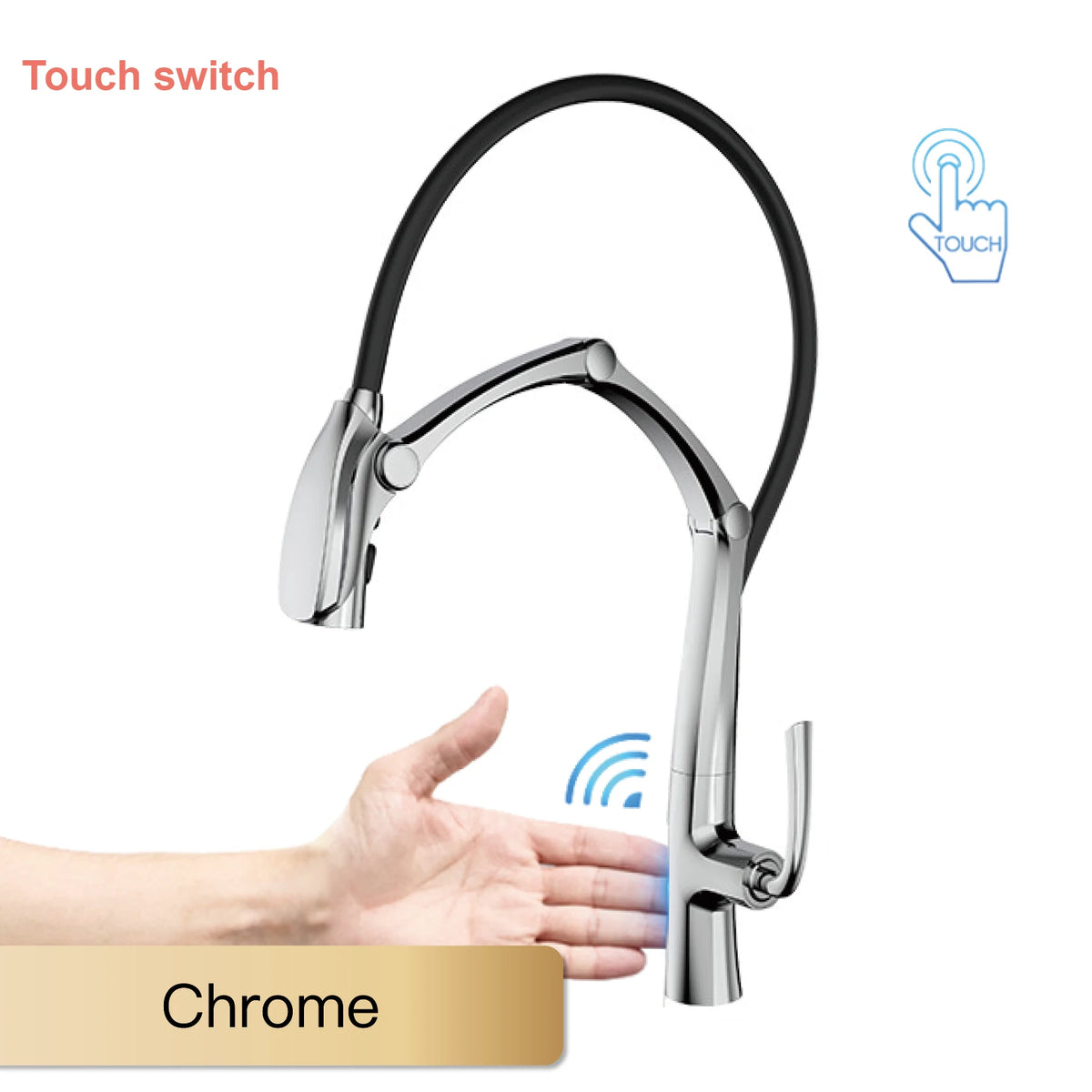 Aitana Gun Grey Luxury Brass Led Display Faucet