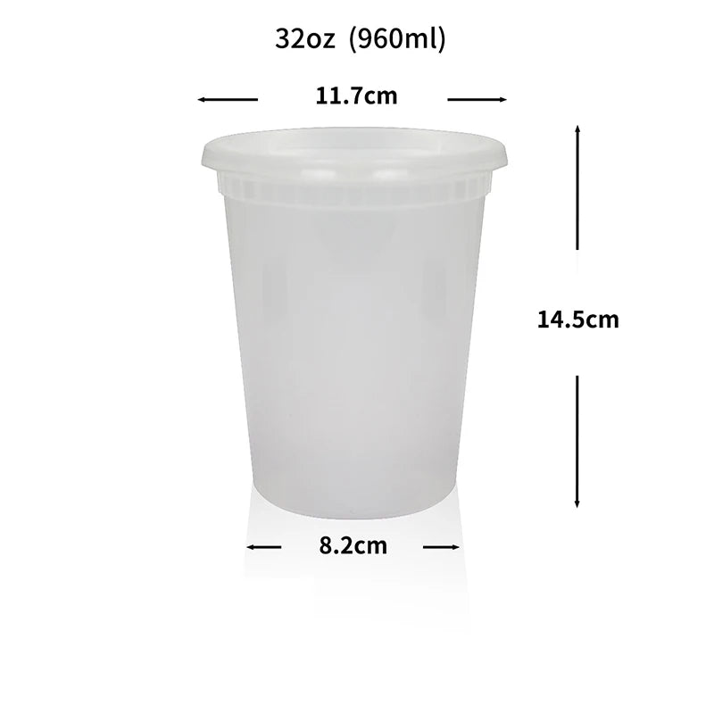 10pcs Clear Food-Grade Bpa-Free Storage Container Lid Microwave