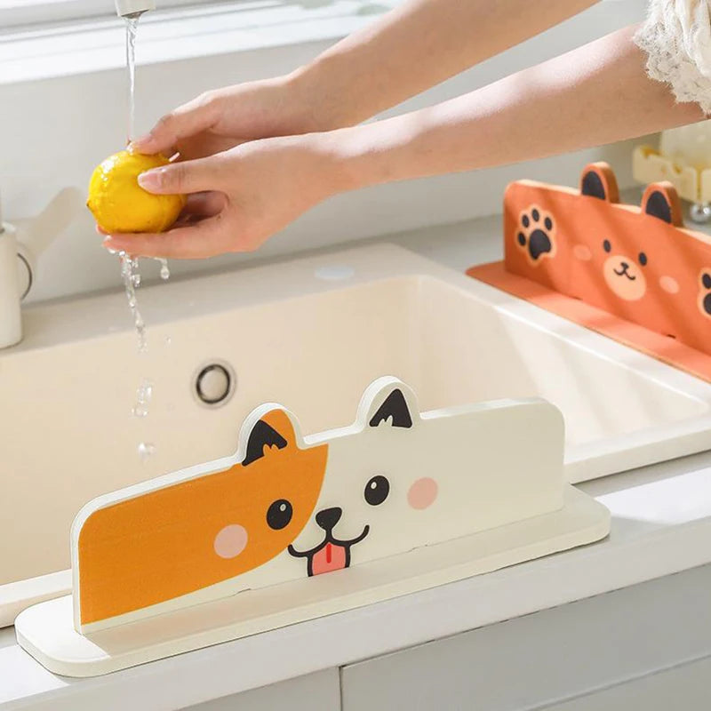 1pcs Silicone Sink Water Splash Guard Washing Basin
