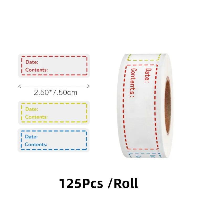Date Roll Paper Label Waterproof Food Storage Stickers