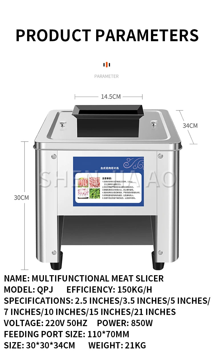 5/3 5/5/7/10/15/21mm Electric Meat Slicer Commercial Grinder