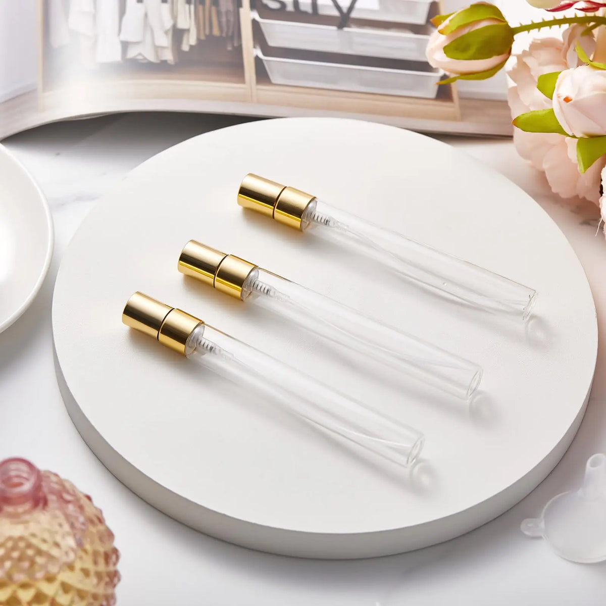 60pcs Mini Transparent Perfume Bottle Refillable Bottle
