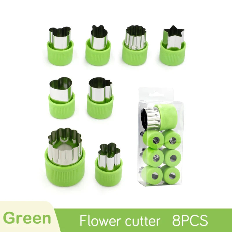 1set Multi-Style Vegetables Cookie Cutter Embossing Mould Cook