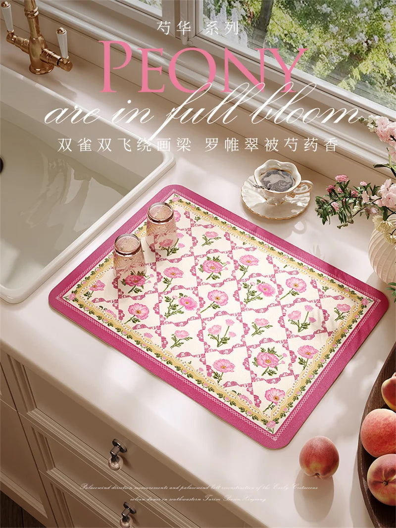 Dish Drying Mat Super Absorbent Counter Draining Mat