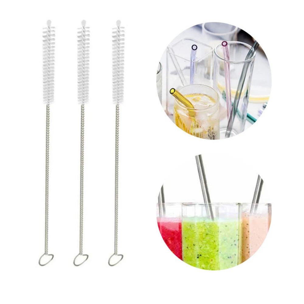 1-500pcs Nylon Straw Cleaning Brush Pipe Cleaner Stainless