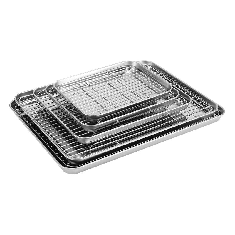 Stainless Steel Baking Tray Removable Cooling Rack Non-Stick