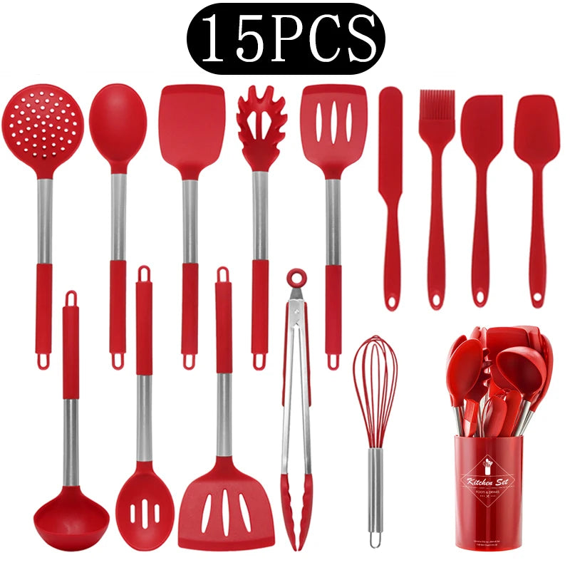 Black Non-Stick Silicone Kitchenware Cooking Utensils Cookware