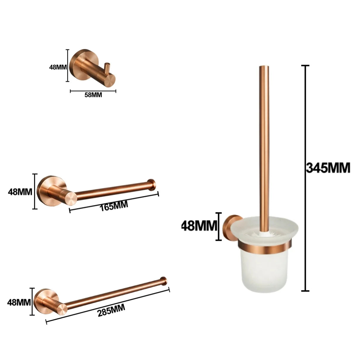 Brushed Rose Gold Stainless Steel Wall-Mounted Bathroom -Towel