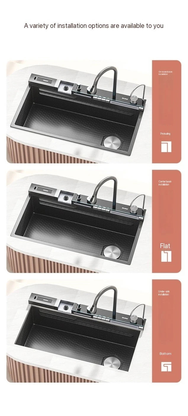 Integrated Waterfall Sink Honeycomb Technology Large Digitial