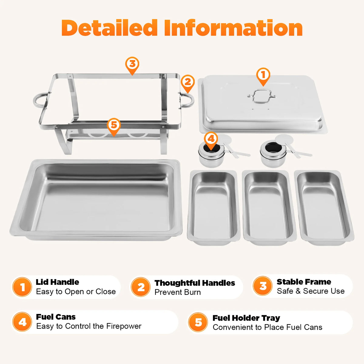 Stainless Steel Chafing Dish Buffet Rectangular Catering Chafer
