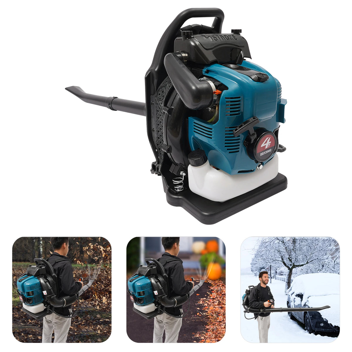 75 6cc 4-Stroke Gas Backpack Leaf Blower 2600w