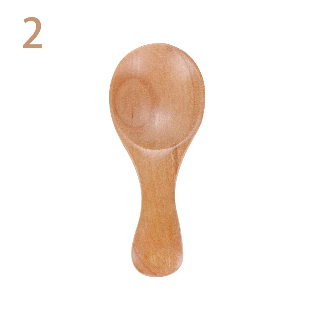1pcs Small Mini Wood Condiment Scoop Flatware Coffee