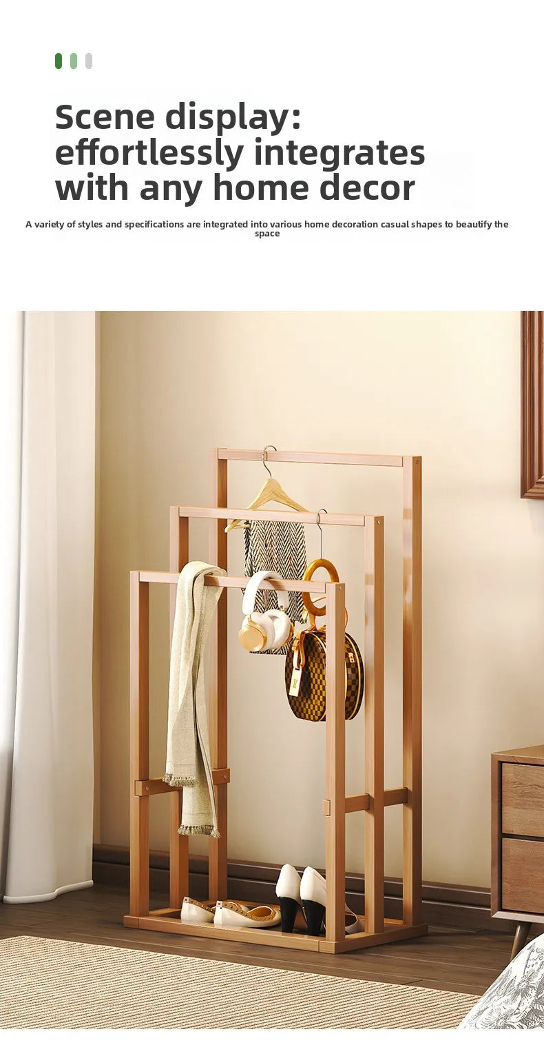 Nordic Style Simple Bamboo Clothes Drying Rack Bathroom