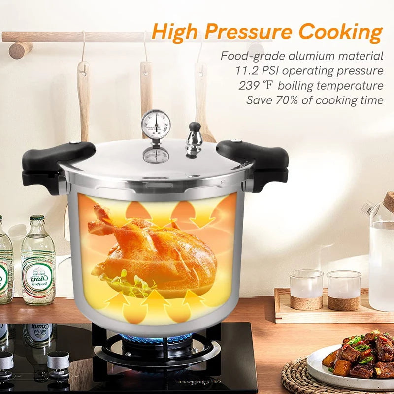 23qt Aluminum Pressure Cooker & Canner 105kpa Induction