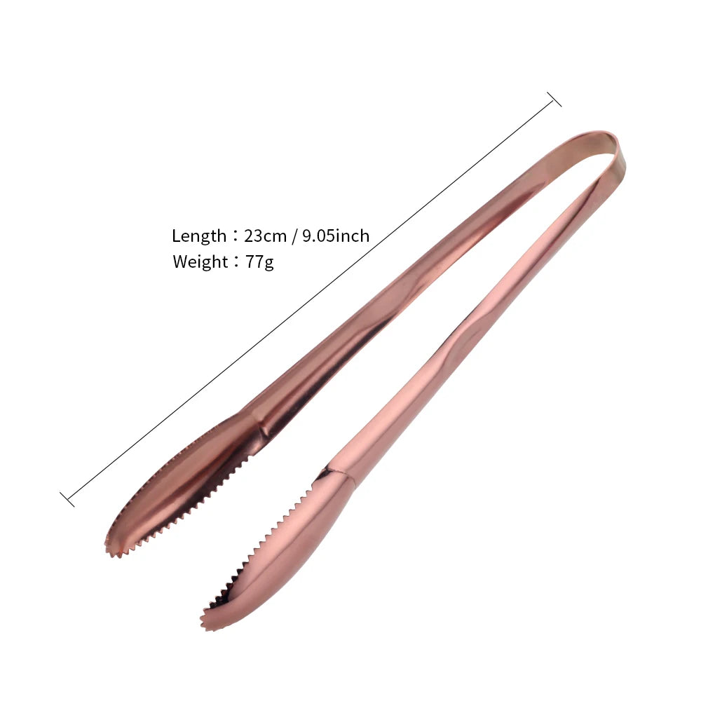 1/2pcs Ice Tongs Stainless Steel Gold Bbq Tong